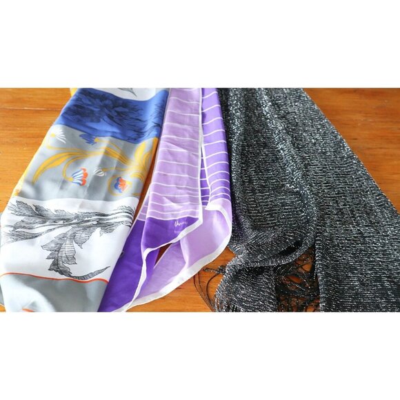 12 Vintage Scarves Scarf Vera Silk Rayon Instant Collection Lot G - Picture 2 of 5